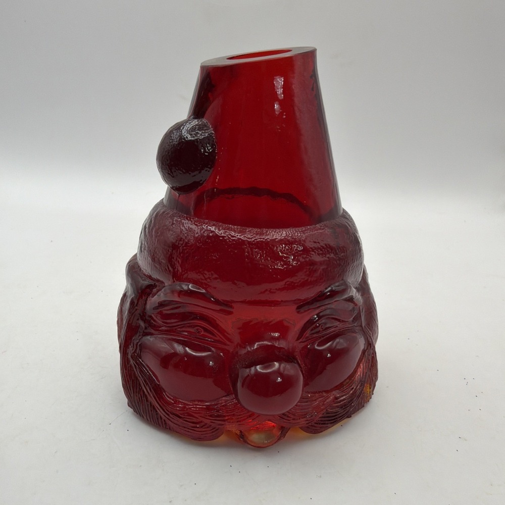 Vintage Fenton Glass Santa Fairy Lamp TOP ONLY - Cadmium Glow